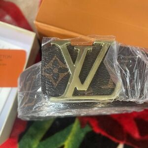 Louis Vuitton Monogram Brown and Gold Belt